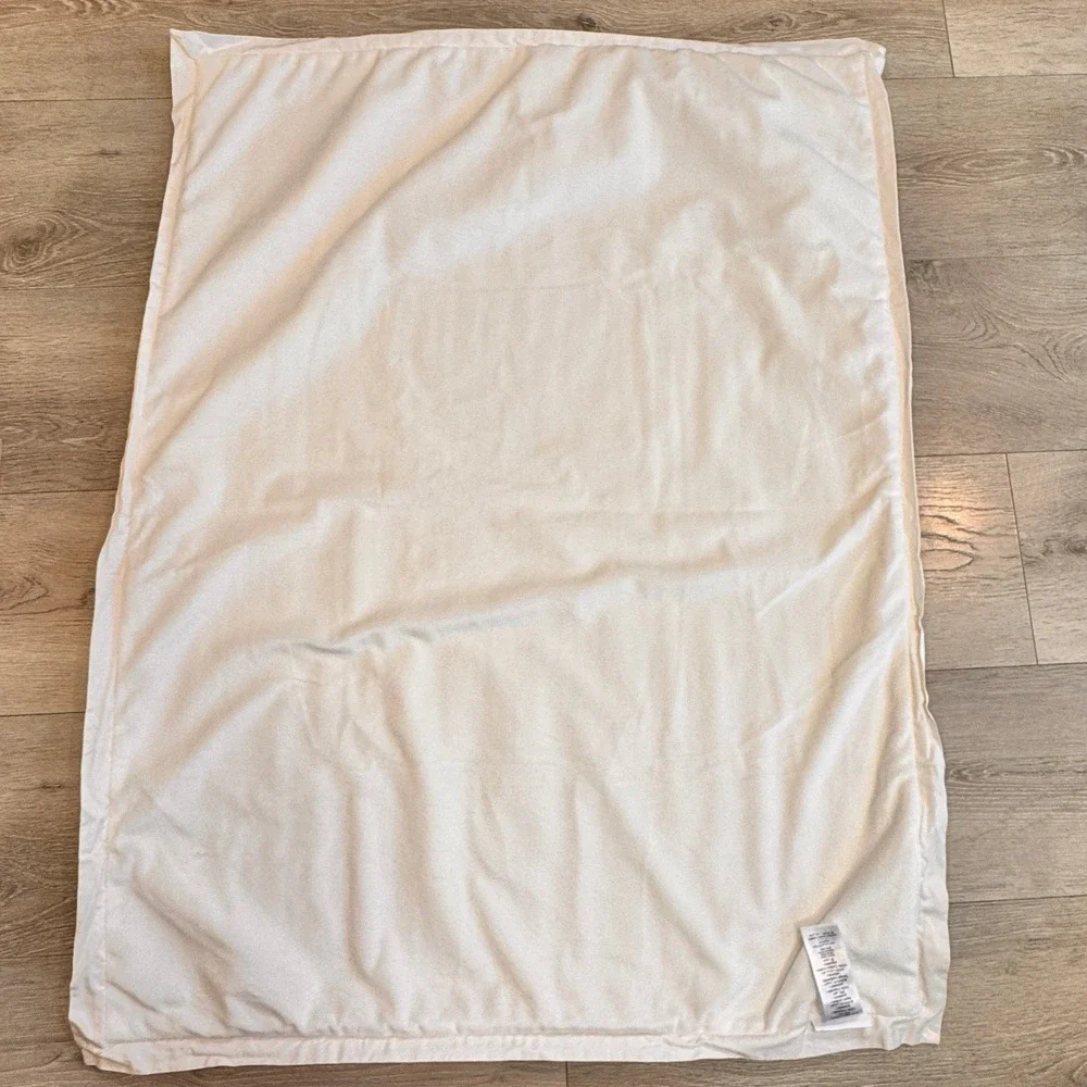 Pottery Barn Kids Plush Throw Baby Blanket Cream Textured Baby‎ Velour Back